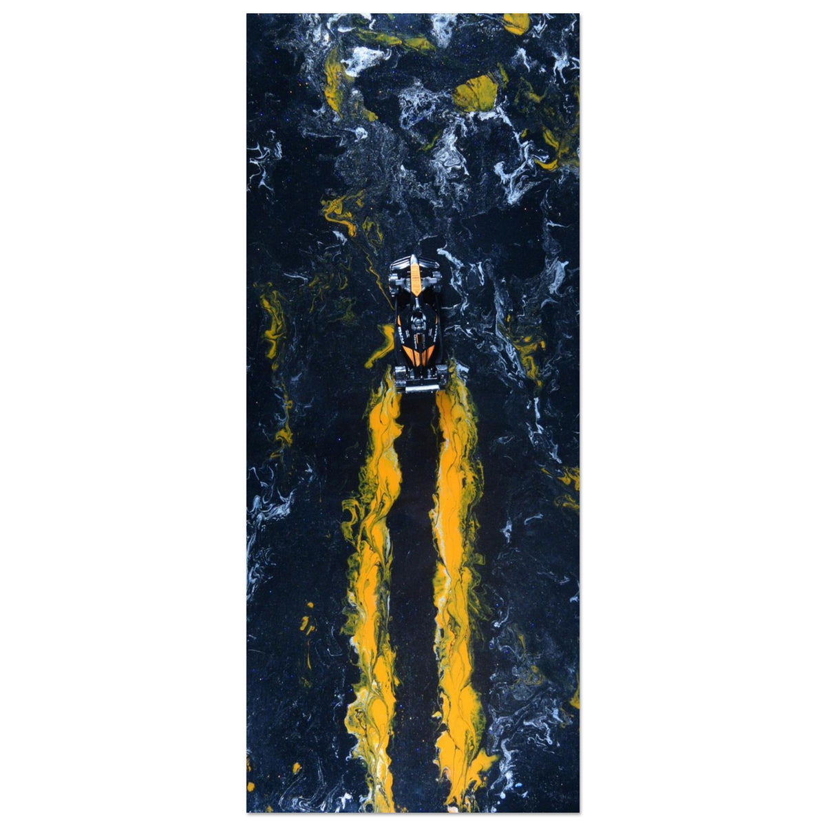 Velocity Orange F1 Abstract Poster – Vibrant Racing Art Print