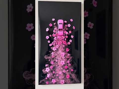 Vivid Pink Beetle & Blossoms Giclée Poster - Fine Art Print