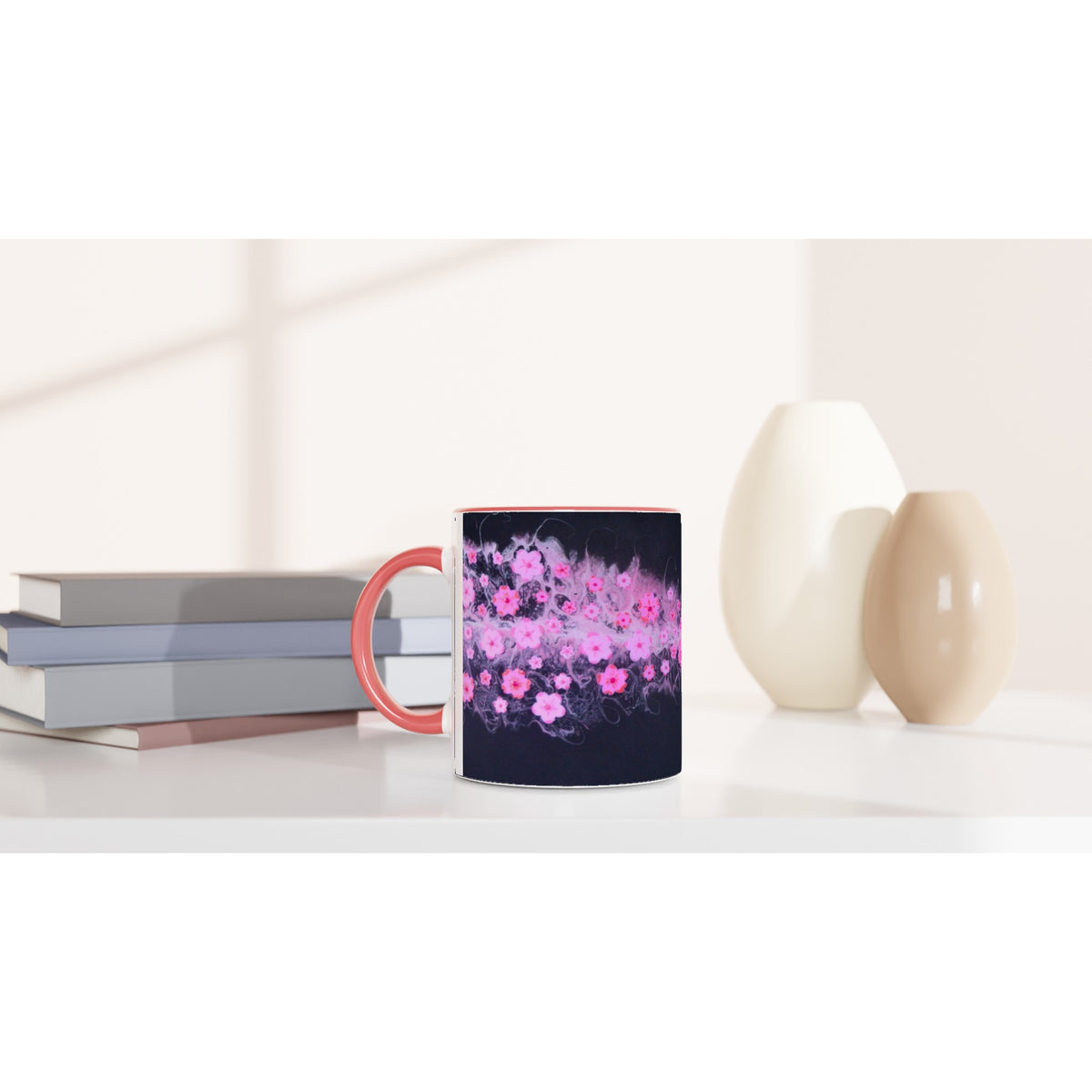 Vintage Pink Beetle Blossom Ceramic Mug