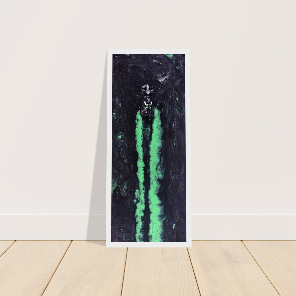 Neon Streaks: Stake F1 Racing Car Art Print