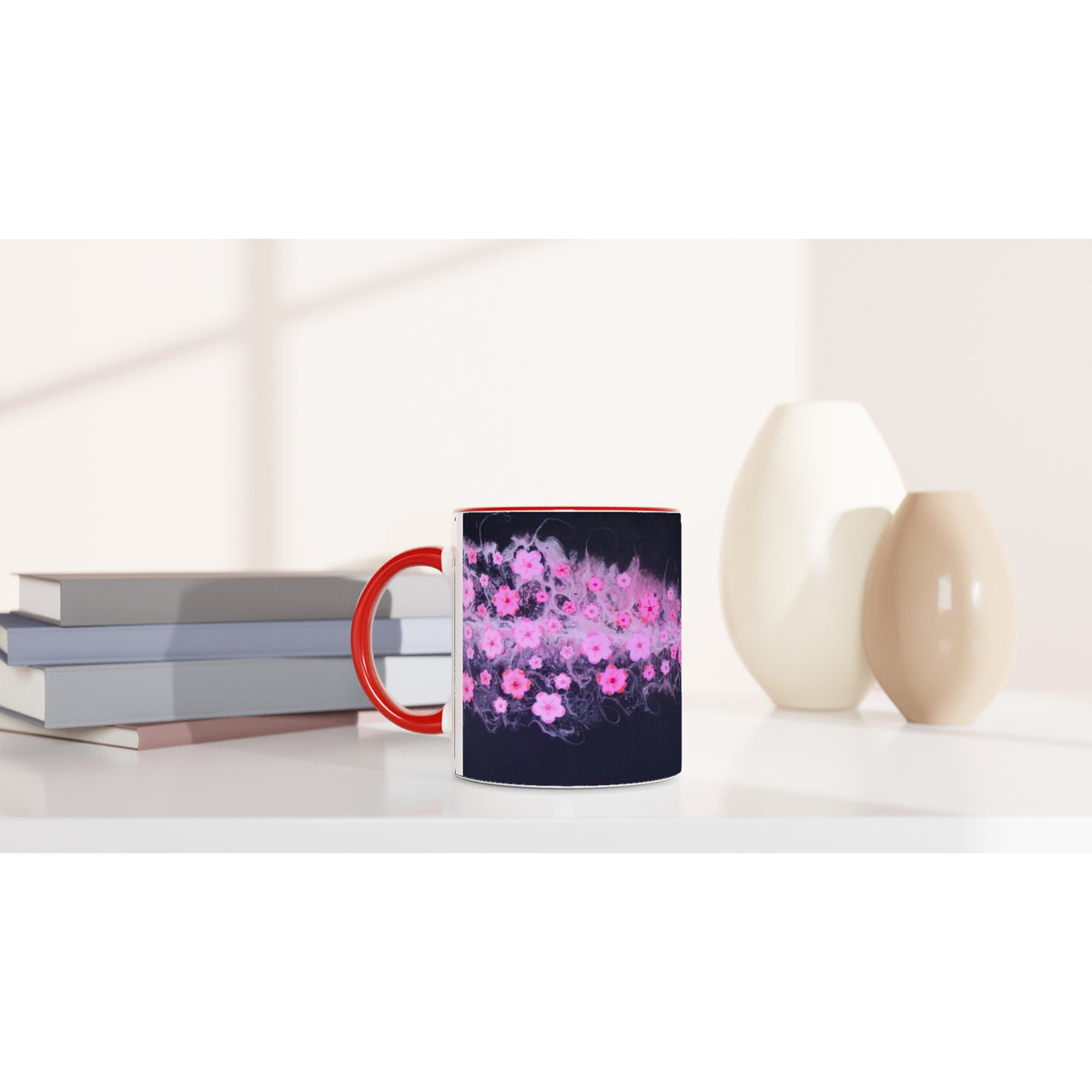 Vintage Pink Beetle Blossom Ceramic Mug