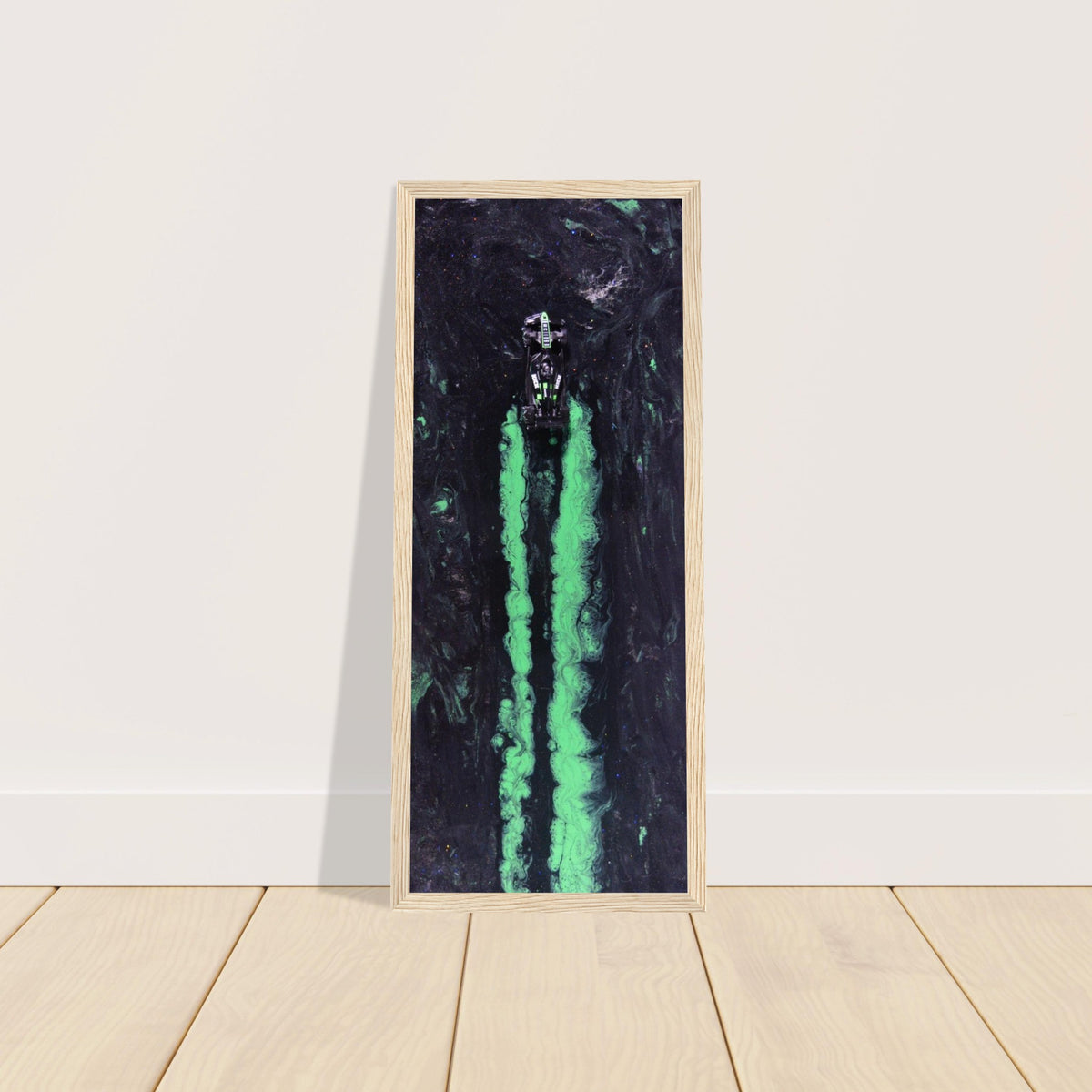 Neon Streaks: Stake F1 Racing Car Art Print