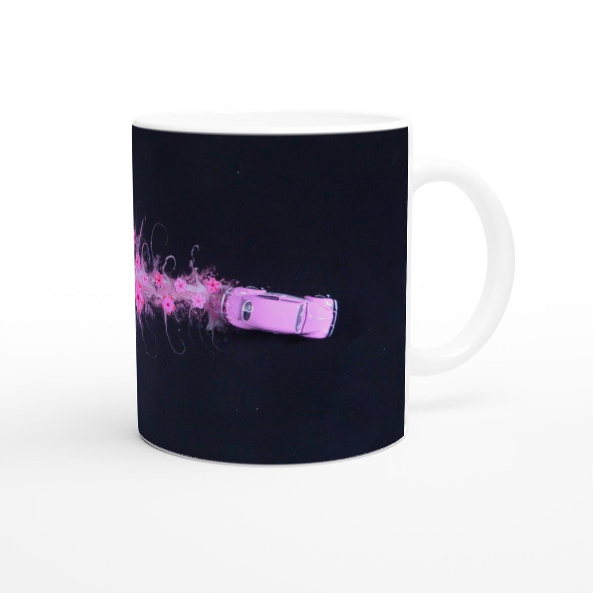 Vintage Pink Beetle Blossom Ceramic Mug