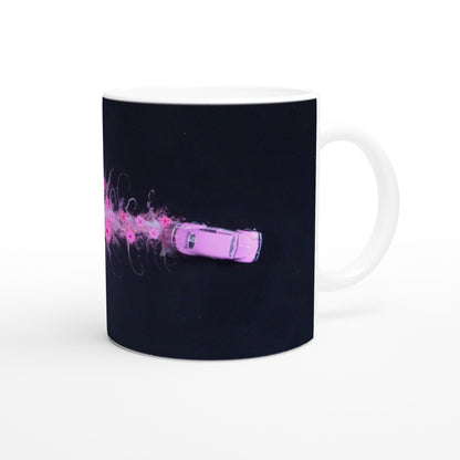 Vintage Pink Beetle Blossom Ceramic Mug