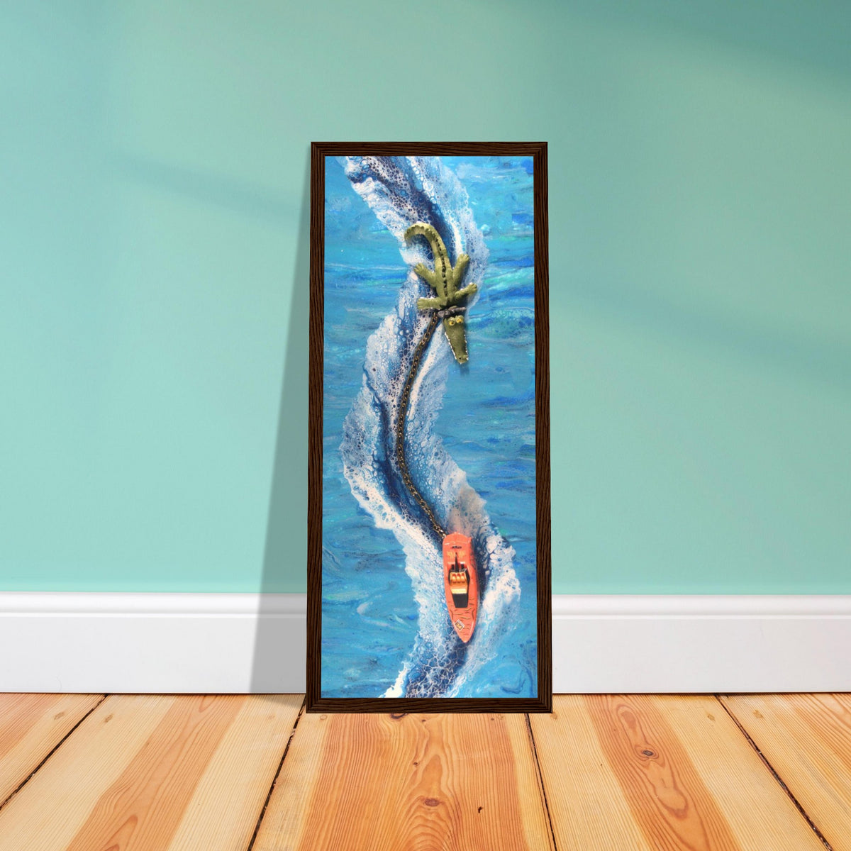 Derick the Crocodile Speedboat print