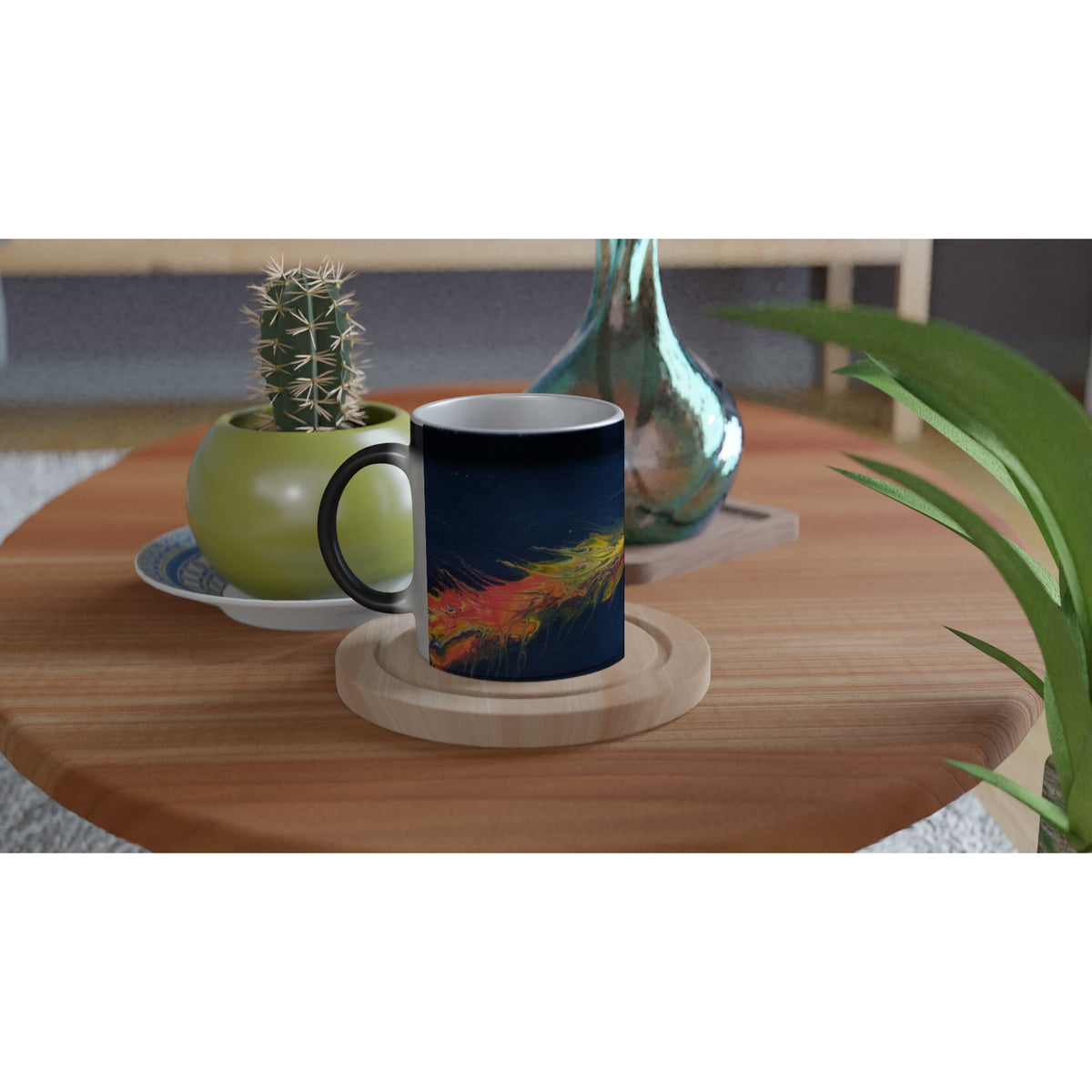 Vintage Hot Rod Flames Ceramic Mug