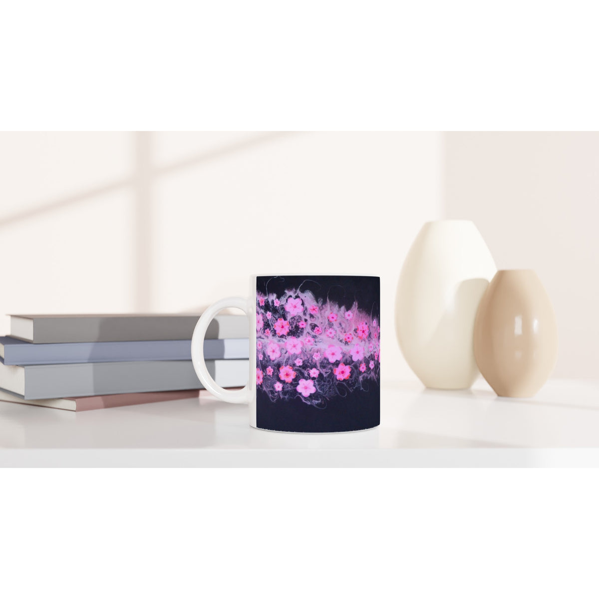 Vintage Pink Beetle Blossom Ceramic Mug