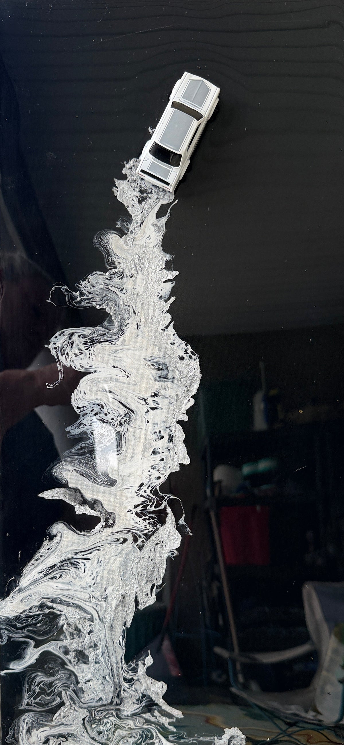 Silver Smoke Drift Car Fine Art Print 9