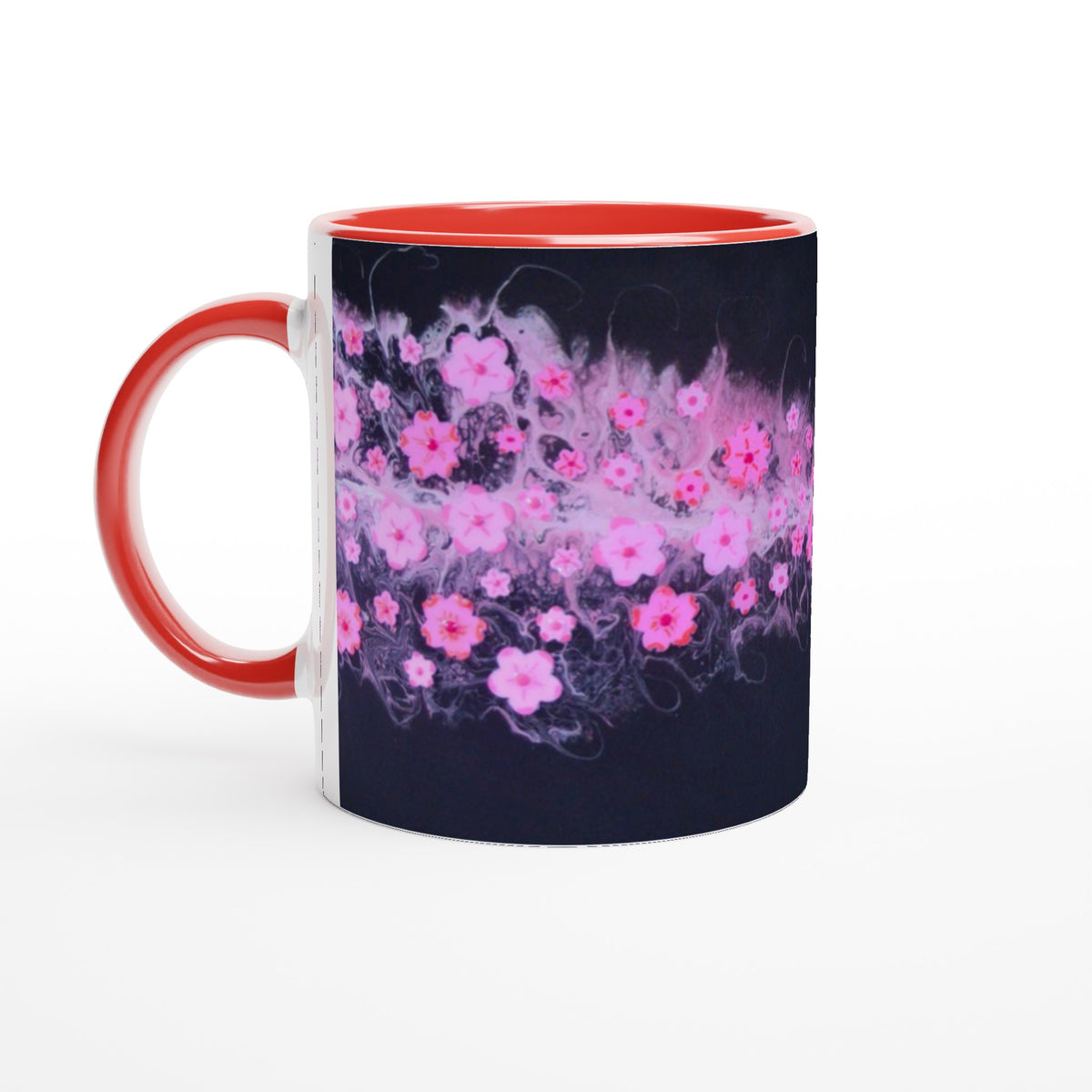 Vintage Pink Beetle Blossom Ceramic Mug