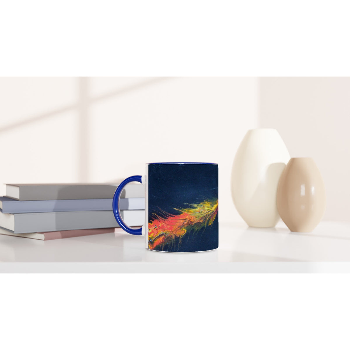 Vintage Hot Rod Flames Ceramic Mug