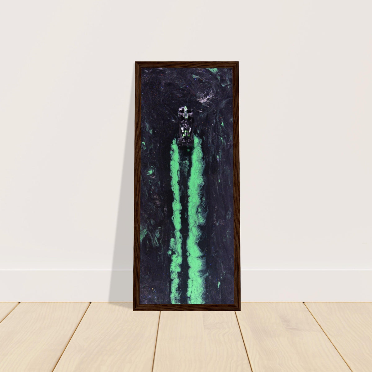 Neon Streaks: Stake F1 Racing Car Art Print