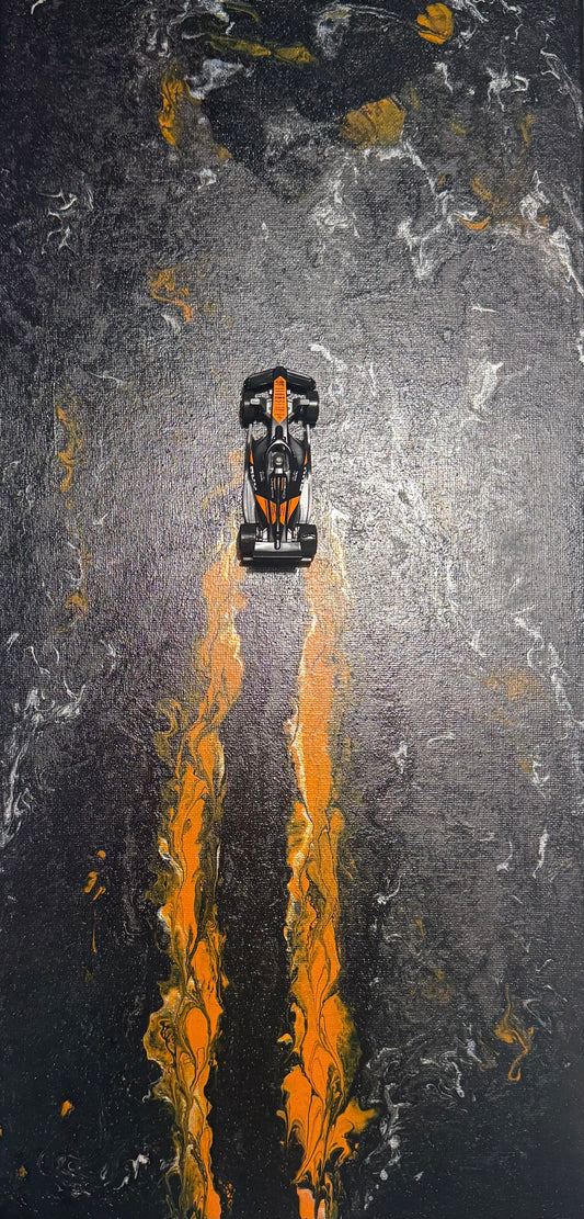 F1 Fire Trail | Original Acrylic Pour a