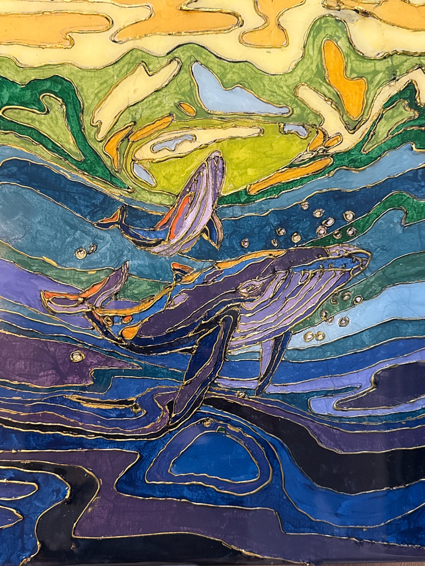 Blue Rising – Original 11x14 Acrylic & Resin Mixed Media Painting