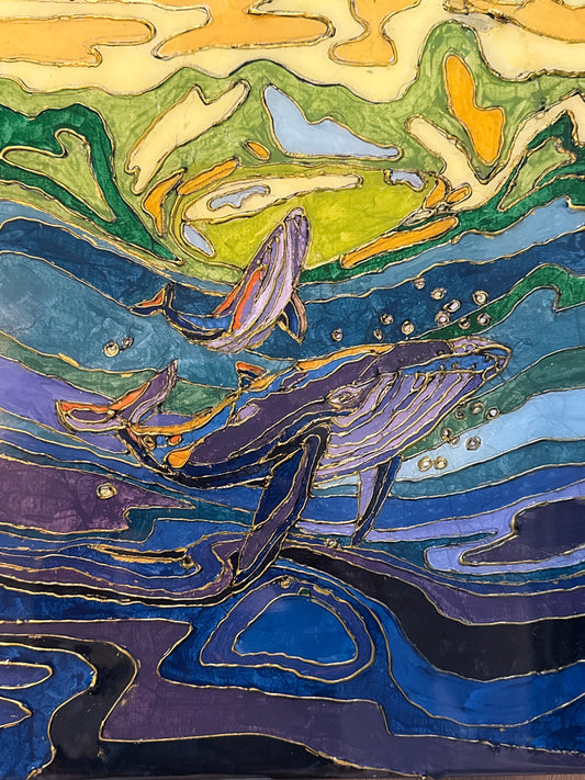 Blue Rising – Original 11x14 Acrylic & Resin Mixed Media Painting