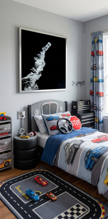 Silver Smoke Drift Car Fine Art Print 8