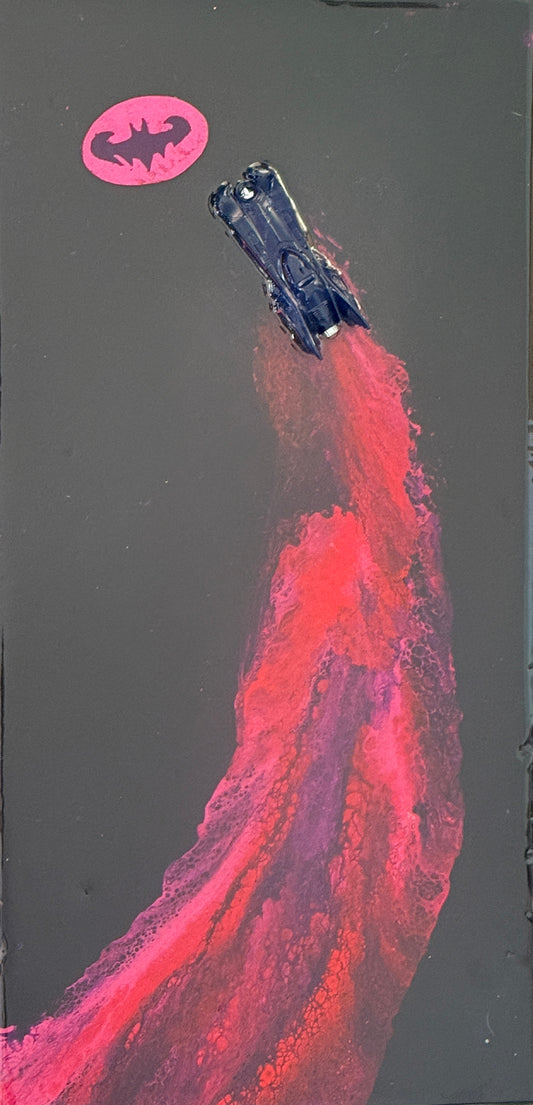 "Gotham Drift" – 10x20 Original Acrylic Pour  a