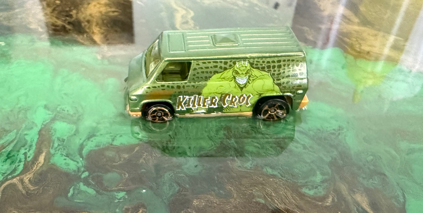 Killer Croc 70s Van Hot Wheels Acrylic Pour Canvas Art