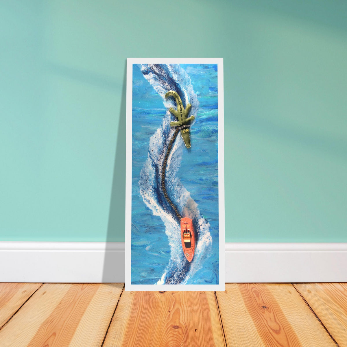 Derick the Crocodile Speedboat print