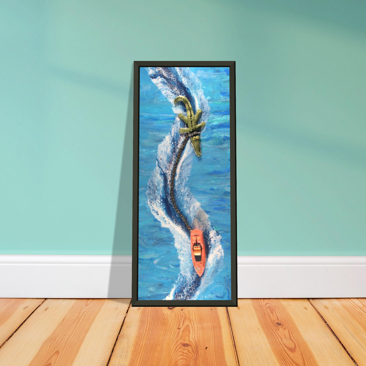 Derick the Crocodile Speedboat print