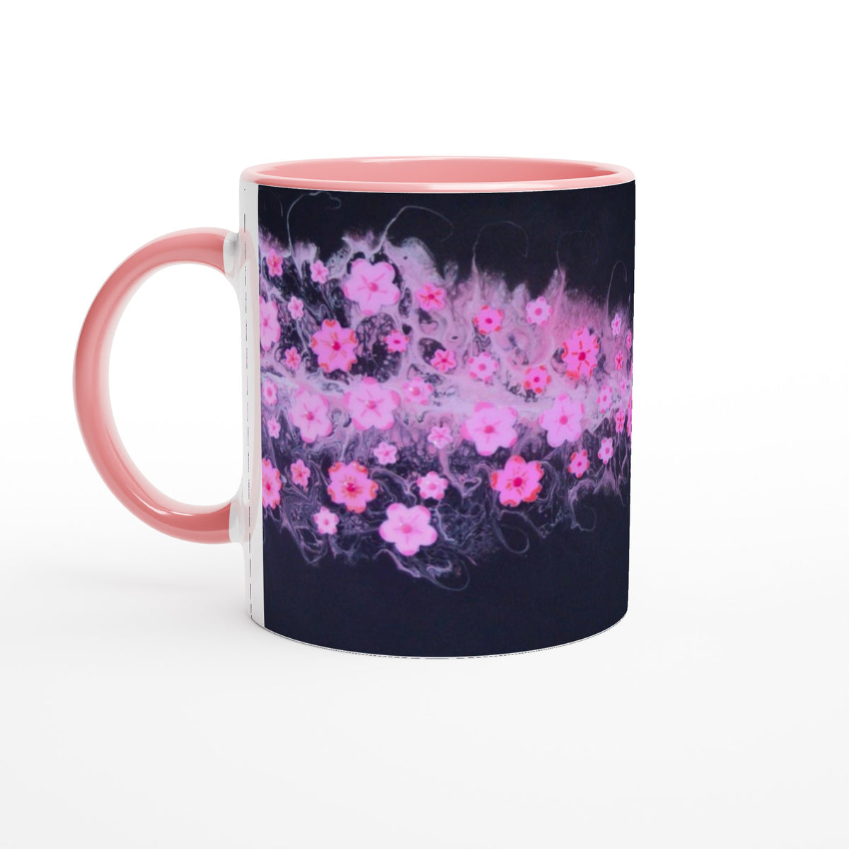 Vintage Pink Beetle Blossom Ceramic Mug