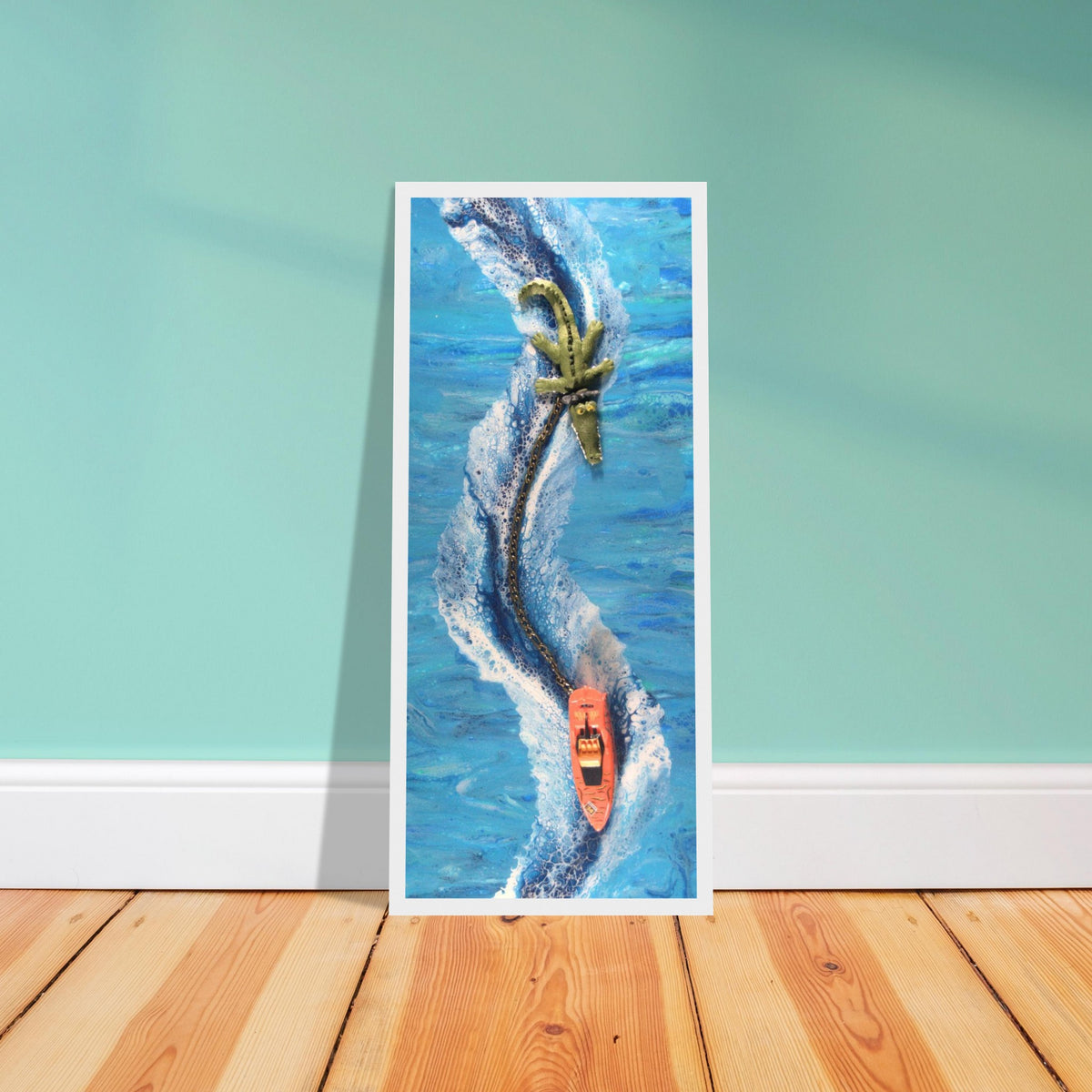 Derick the Crocodile Speedboat print