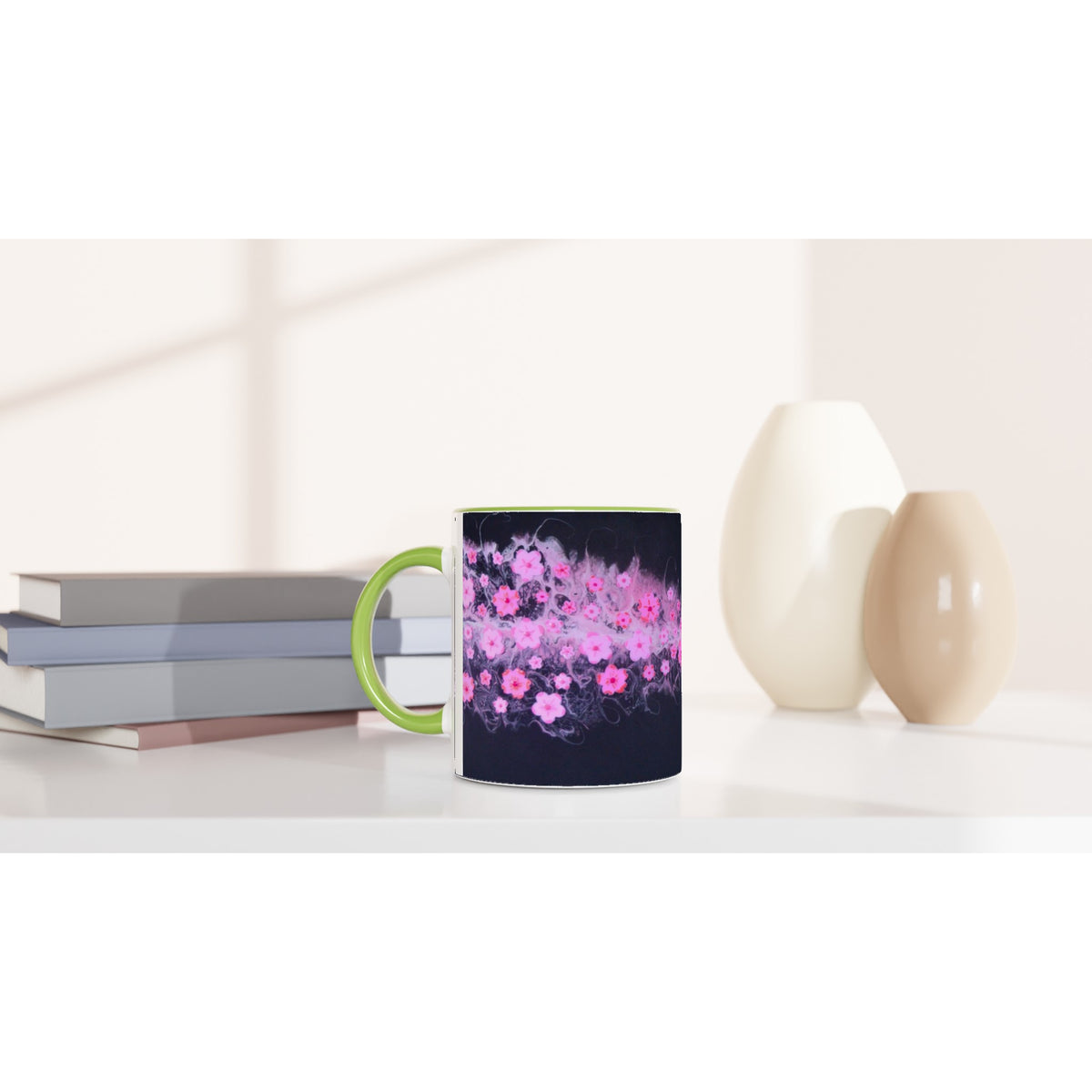 Vintage Pink Beetle Blossom Ceramic Mug