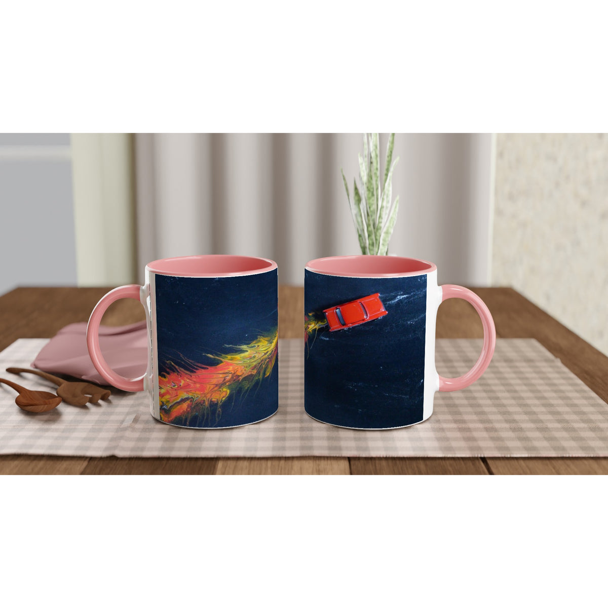 Vintage Hot Rod Flames Ceramic Mug