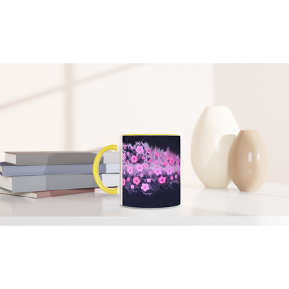 Vintage Pink Beetle Blossom Ceramic Mug