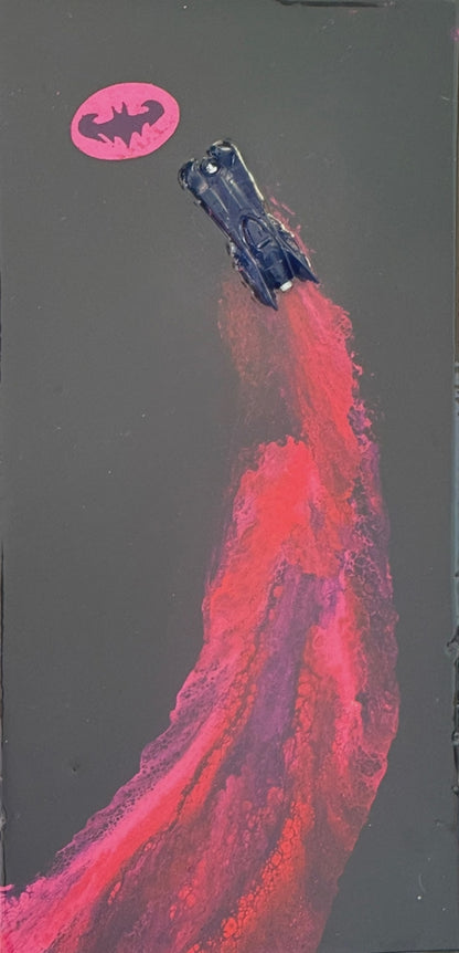 "Gotham Drift" – 10x20 Original Acrylic Pour & Resin Canvas Art