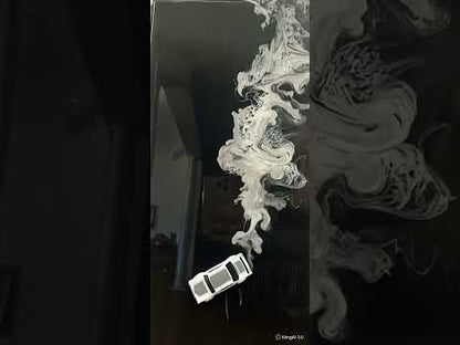 Silver Smoke Drift Car Fine Art Print 4