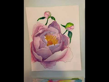 Watercolor Peony Blossom  8